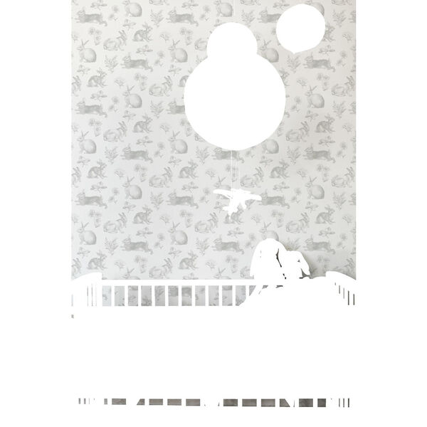 A Perfect World Grey Bunny Toile Wallpaper - SAMPLE SWATCH ONLY, image 6