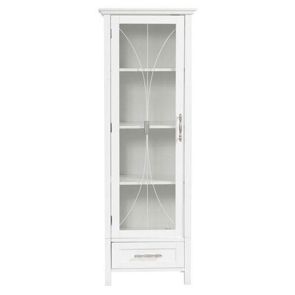 Delaney White Linen Cabinet with One Door and One Bottom Drawer, image 1