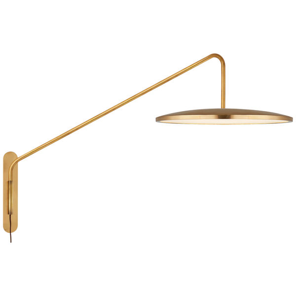 Dot 16-Inch Articulating Wall Light in Natural Brass by Peter Bristol, image 1