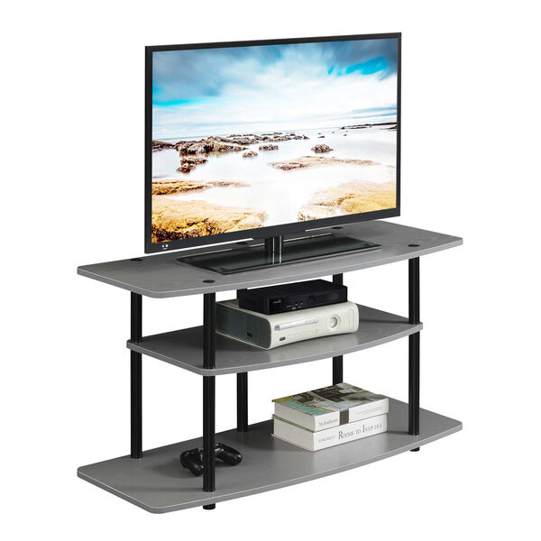Designs2Go Gray Black Three-Tier Wide TV Stand, image 3