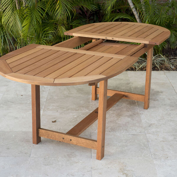 Amazonia Teak Extendable Oval Patio Dining Table Set, 7-Piece, image 5
