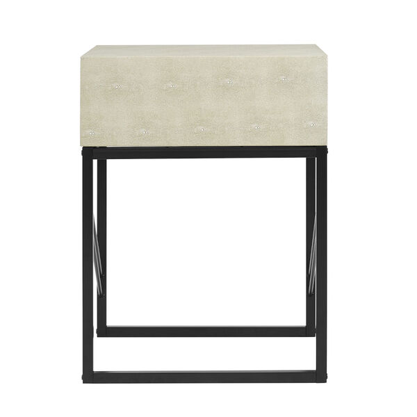 Off White and Black Side Table with One Drawer, image 5