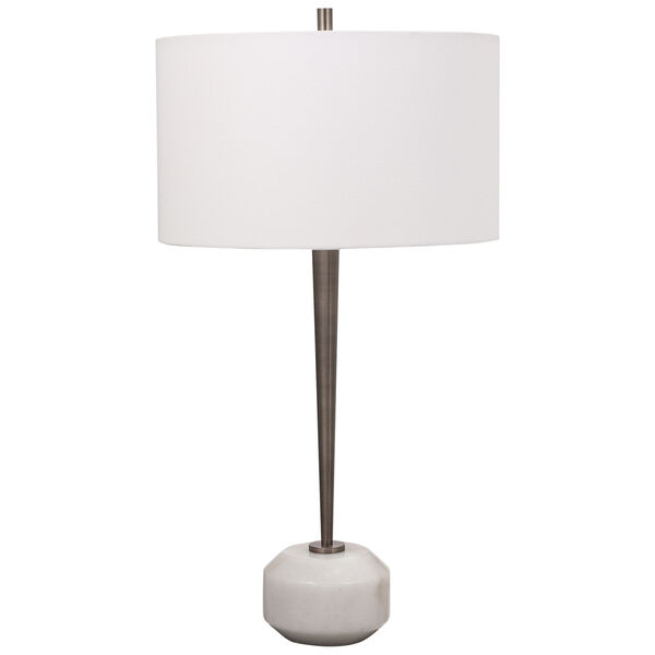 Danes Black Nickel and White One-Light Table Lamp, image 4