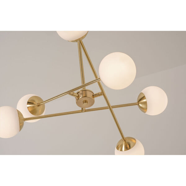 Pearl Satin Brass 24-Inch Six-Light Integrated LED Pendant, image 3