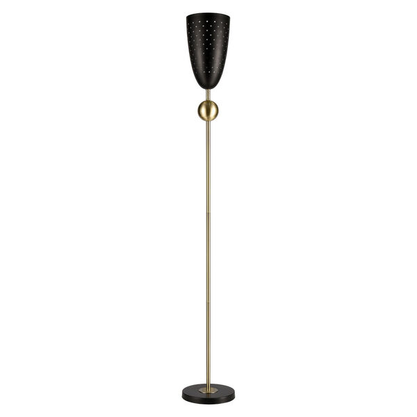 Amulet Black and Antique Brass One-Light Floor Lamp, image 2