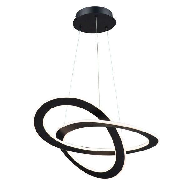 Wave Black Two-Light LED Small Chandelier, image 3