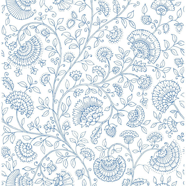NextWall Blue Paisley Trail Peel and Stick Wallpaper, image 2