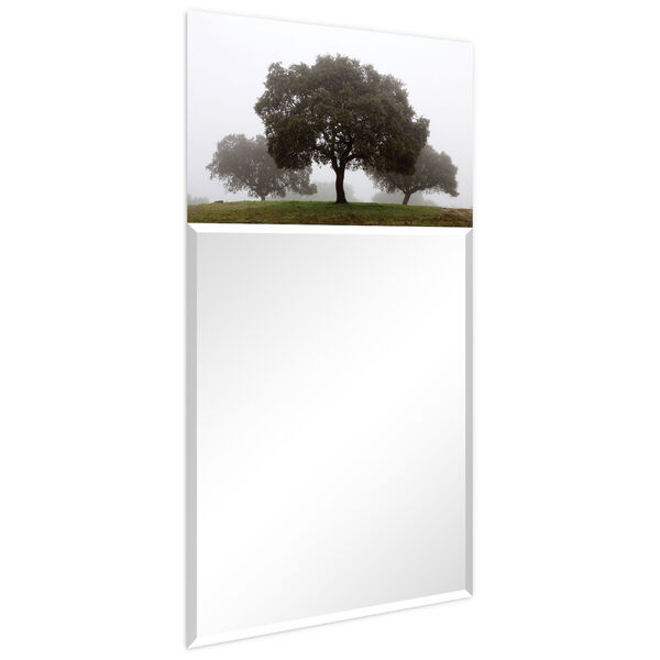 Solitude Gray 48 x 24-Inch Rectangular Beveled Wall Mirror, image 2
