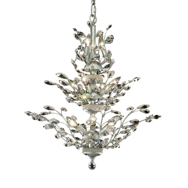Orchid Chrome Thirteen-Light 27-Inch Chandelier with Royal Cut Clear Crystal, image 1