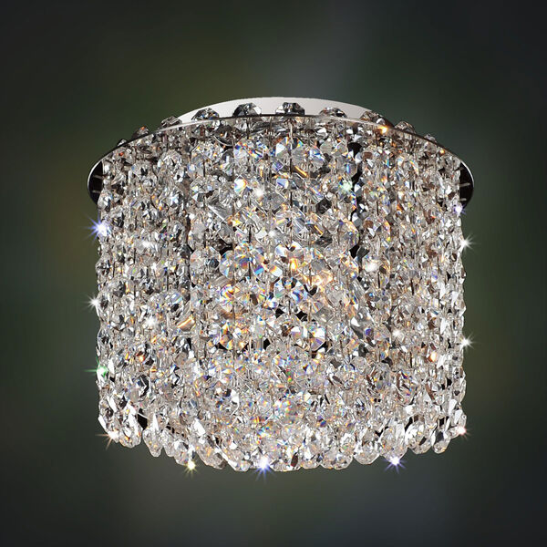 Milieu Metro Chrome Two-Light Flush Mount with Firenze Clear Crystal, image 1