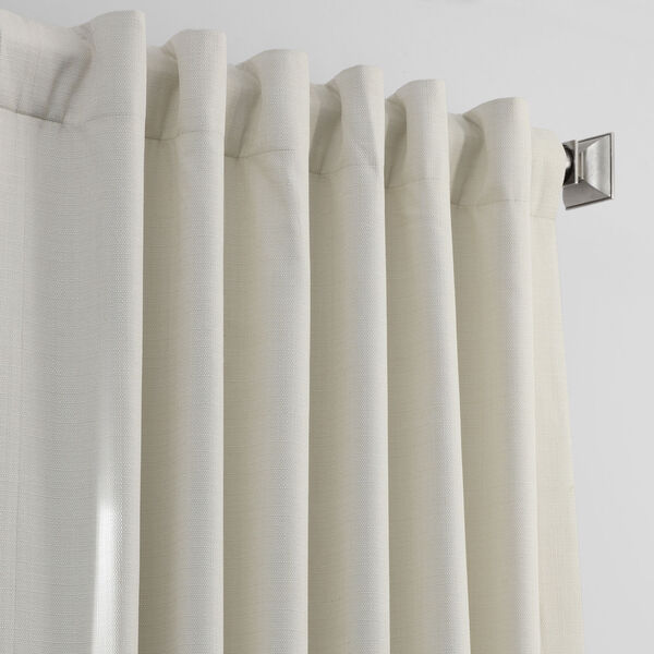 Ivory Italian Textured Faux Linen Hotel Blackout Curtain Single Panel, image 4
