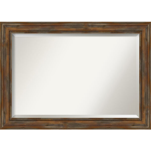 Alexandria Rustic Brown Bathroom Wall Mirror, image 1