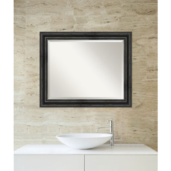 Rustic Pine Black 33-Inch Bathroom Wall Mirror, image 4