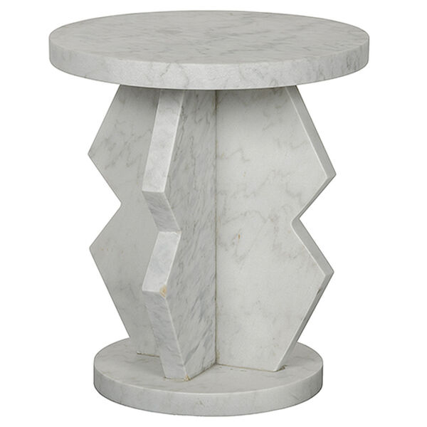 Belasco White Marble Side Table, image 1