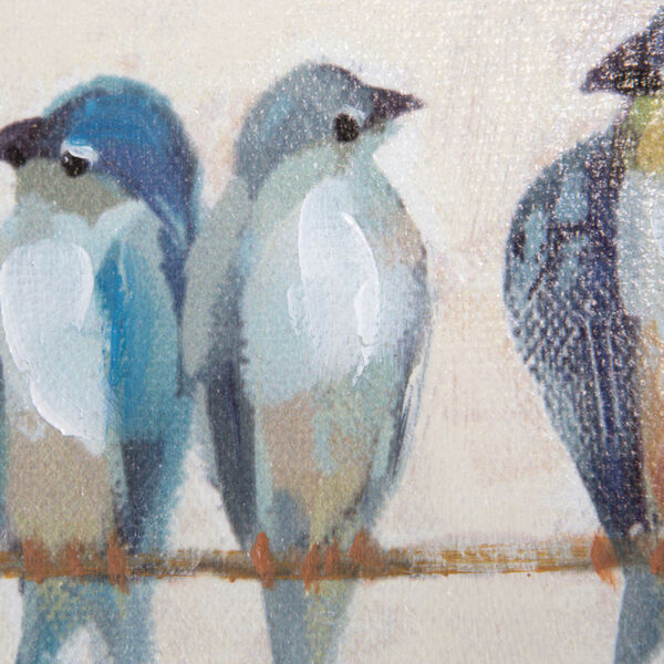 Birds on a Wire IV: 12 x 59-Inch Acrylic Painting, image 3