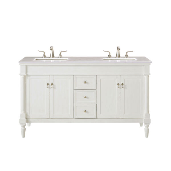 Lexington Antique White 60-Inch Vanity Sink Set, image 2