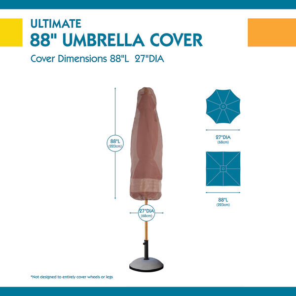 Ultimate Mocha Cappuccino 88 In. Patio Umbrella Cover with Integrated Installation Pole, image 3