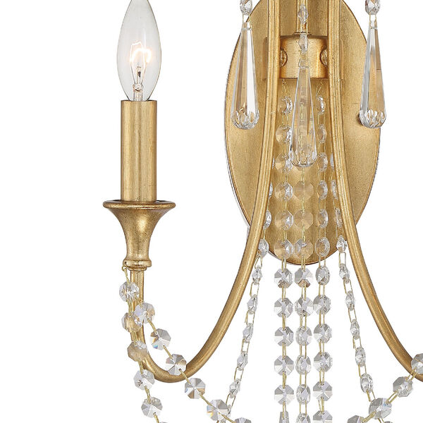 Arcadia Antique Gold 11-Inch Two-Light Wall Sconce, image 3