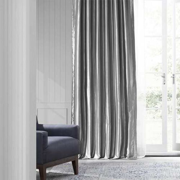 Platinum Faux Silk Taffeta Single Panel Curtain 50 x 84, image 2