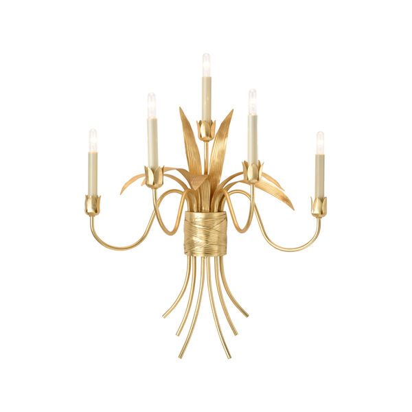 White and Gold Five-Light  Mignon Sconce, image 1