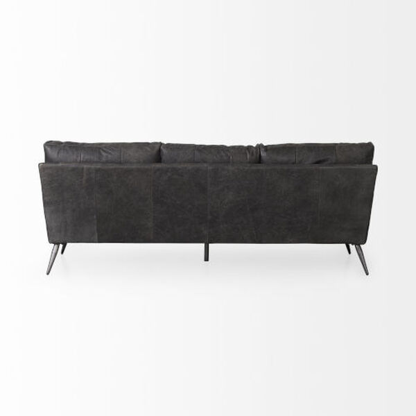 Cochrane Black Leather Three Seater Sofa, image 4