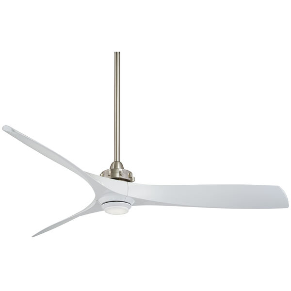 Aviation Brushed Nickel and White 60-Inch LED Ceiling Fan, image 1
