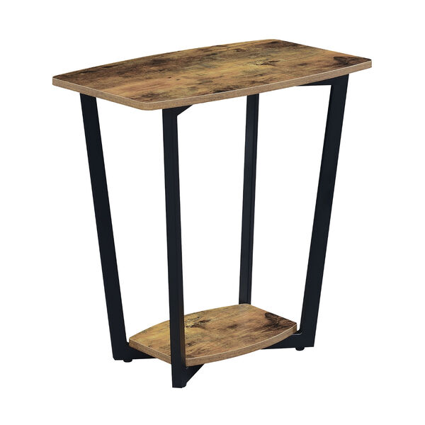 Graystone End Table with Shelf in Barnwood and Black, image 1