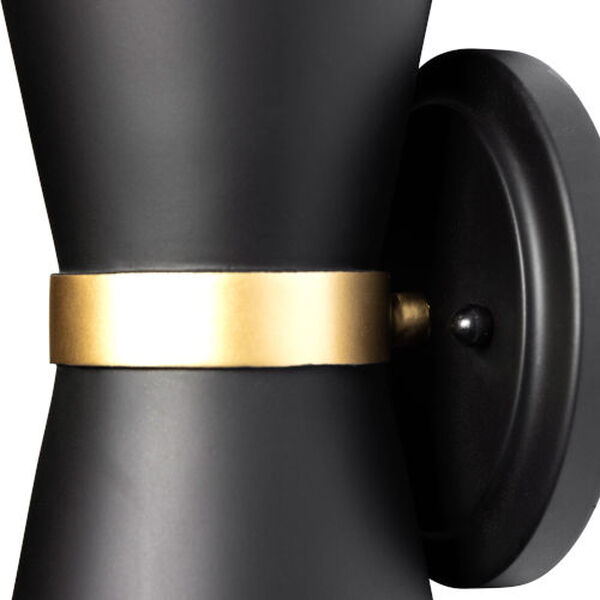 Mad Hatter Matte Black French Gold Two-Light Wall Sconce, image 3
