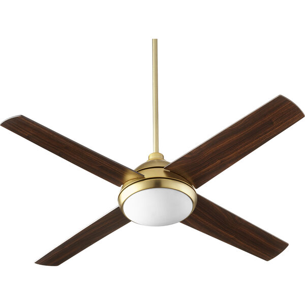 Quest Aged Brass LED 52-Inch Ceiling Fan, image 1