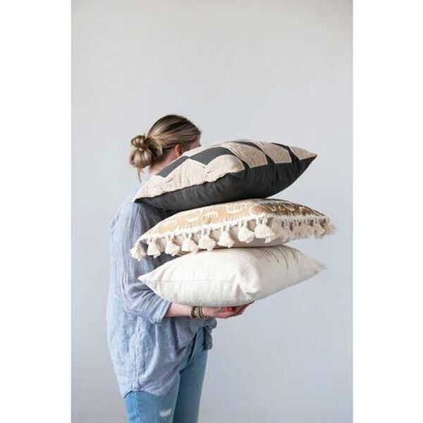 Greige Cotton 18 x 18-Inch Pillow, image 6