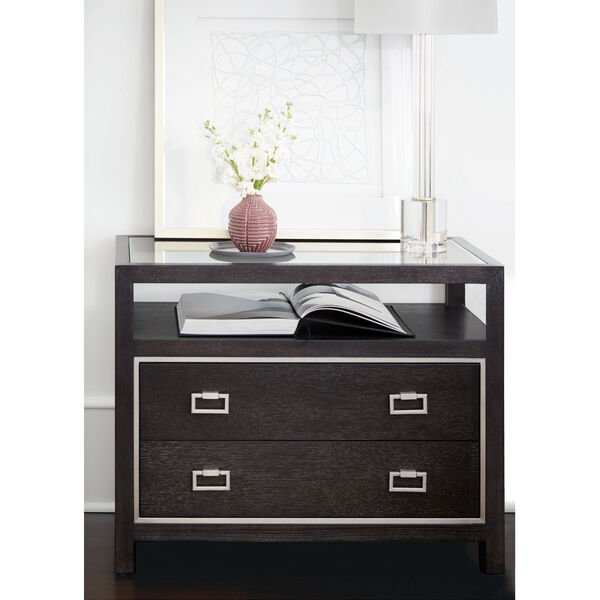Decorage Cerused Mink and Silver Mist Two Drawer Nightstand, image 3