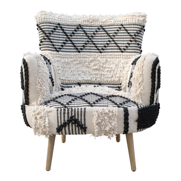 Quixote Black, White and Natural Accent Chair, image 4