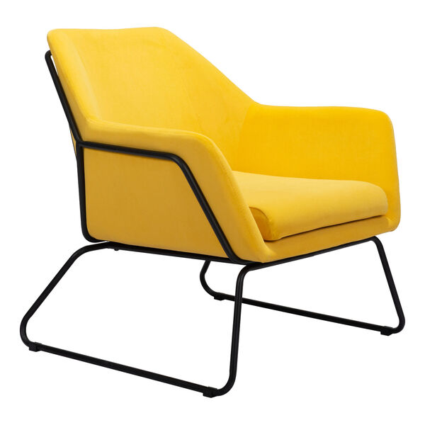 Jose Yellow and Matte Black Accent Chair, image 6