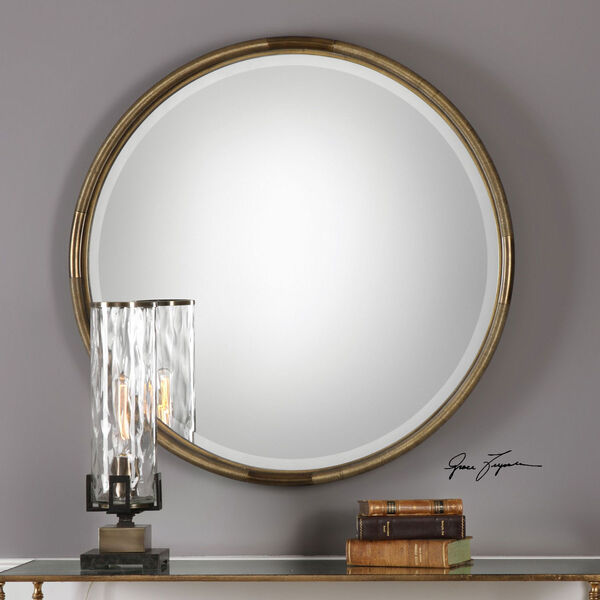 Finnick Iron Coil Round Mirror, image 1