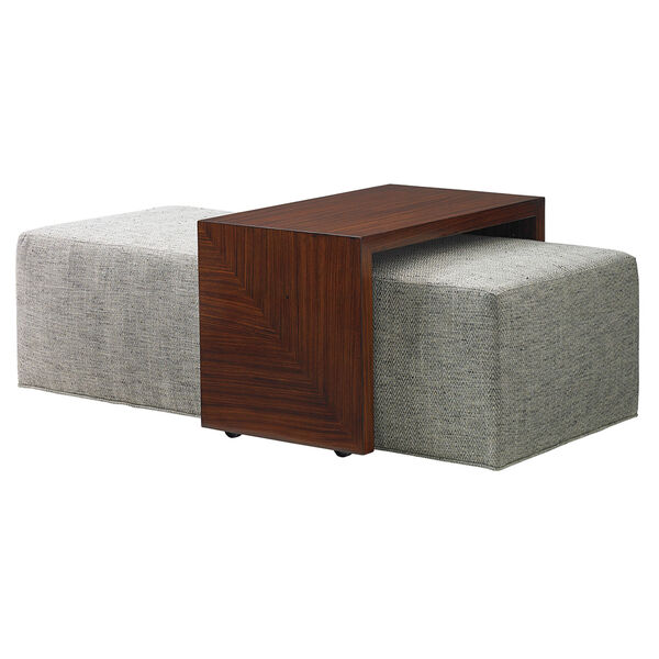 Take Five Gray and Brown Broadway Cocktail Ottoman with Slide, image 4