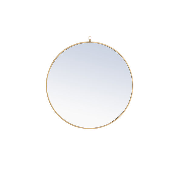 Eternity Brass Round 32-Inch Mirror with Hook, image 1