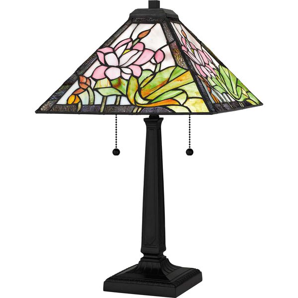 Herron Matte Black Two-Light Table Lamp, image 1