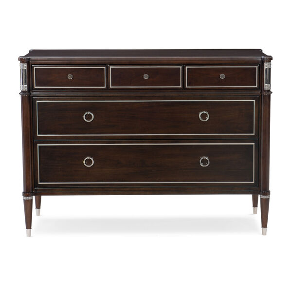 Caracole Classic Mocha Walnut and Soft Silver Paint Suite Mate Dressers, image 5