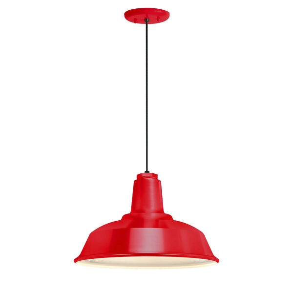 Heavy Duty Red One-Light 16-Inch Outdoor Pendant, image 1