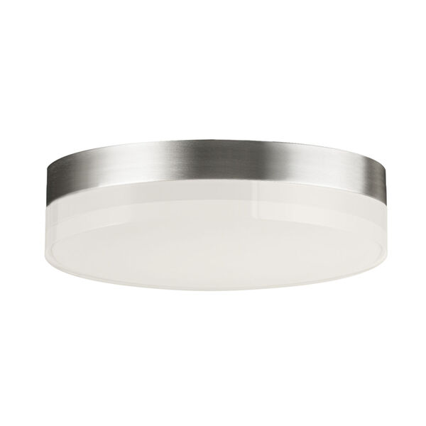 Illuminaire Ii Satin Nickel One-Light LED Flush Mount with Acrylic Shade 1080 Lumens, image 1