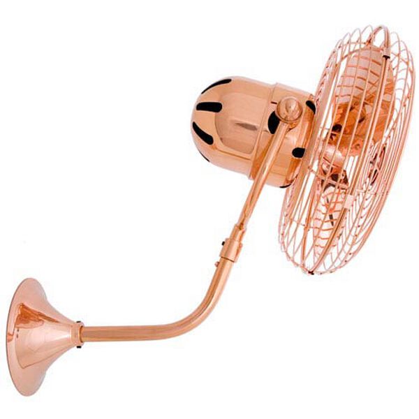 Michelle Parede Polished Copper 13-Inch Directional Wall Fan with Metal Blades, image 4