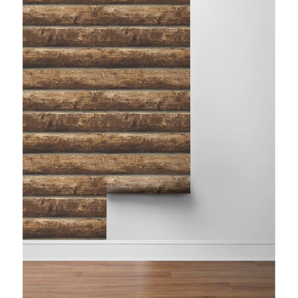 NextWall Log Cabin Peel and Stick Wallpaper, image 3