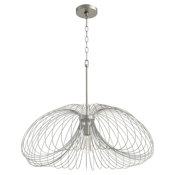 Brushed Silver One-Light 30-Inch Pendant, image 1