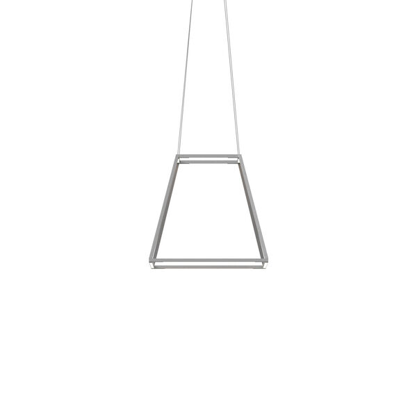 Z-Bar Silver 18-Inch Soft Warm LED Square Pendant, image 1