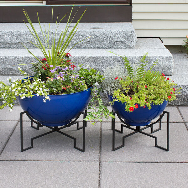 Jane I French Blue Planter with Flower Bowl, image 10
