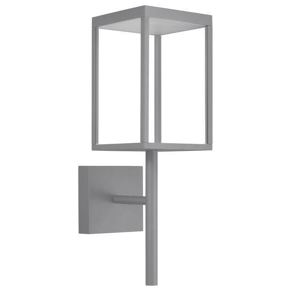 Reveal Satin Gray 7-Inch Led Outdoor Rectangular Wall Sconce With Clear Glass, image 1