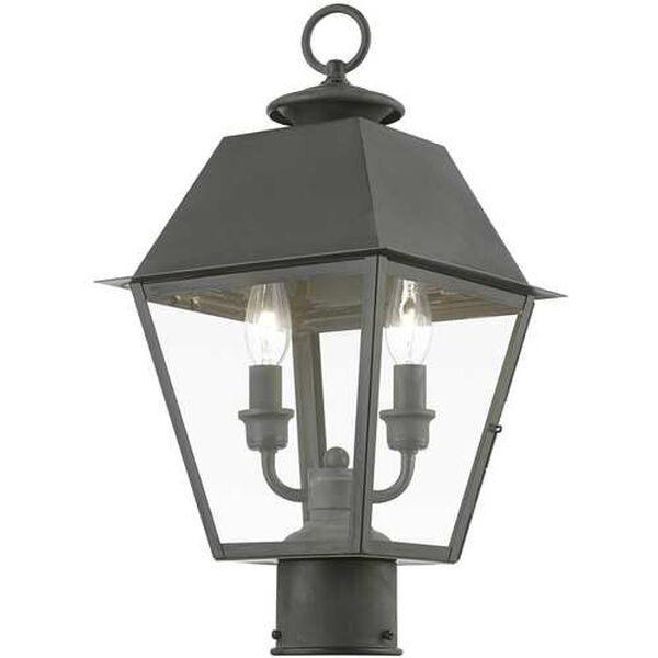 Wentworth Charcoal Two-Light Outdoor Medium Lantern Post, image 5