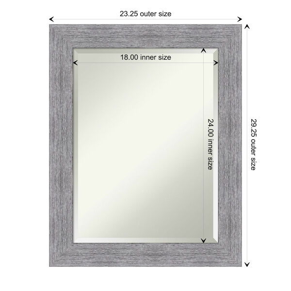 Bark Gray 23W X 29H-Inch Bathroom Vanity Wall Mirror, image 6