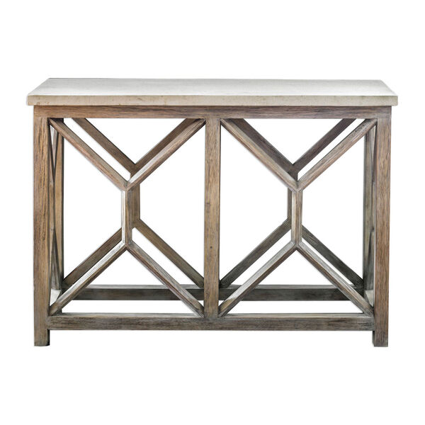 Uttermost Catali Ivory Stone Console, Uttermost Andy Console Table