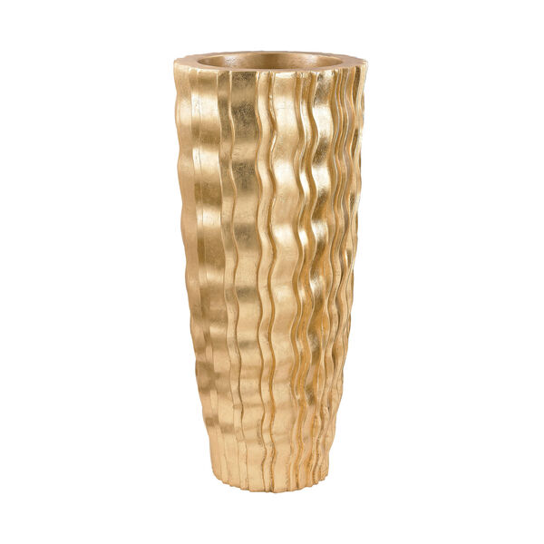 Wave Vessel Gold 35-Inch Vase, image 1